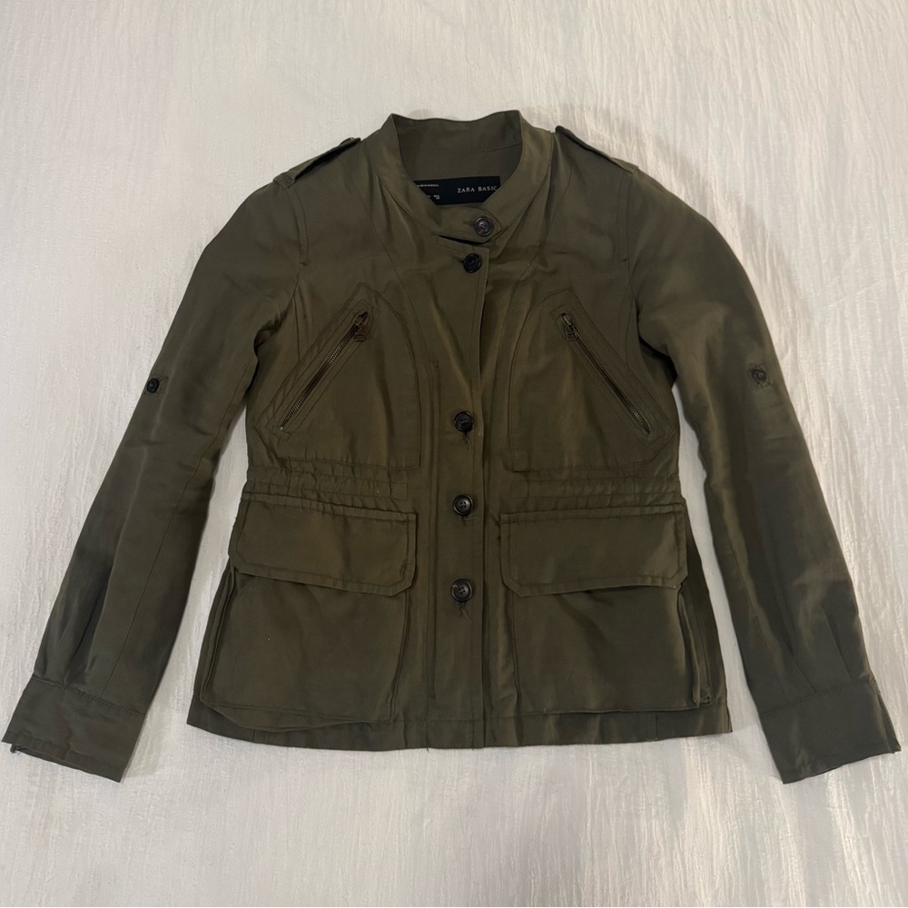 Zara Olive Green Military Jacket